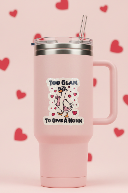 Too Glam To Give A Honk Goose Sticker| Waterproof Vinyl Sticker | Silly Goose Collection | Cute Goose Sticker | certified, silly goose|