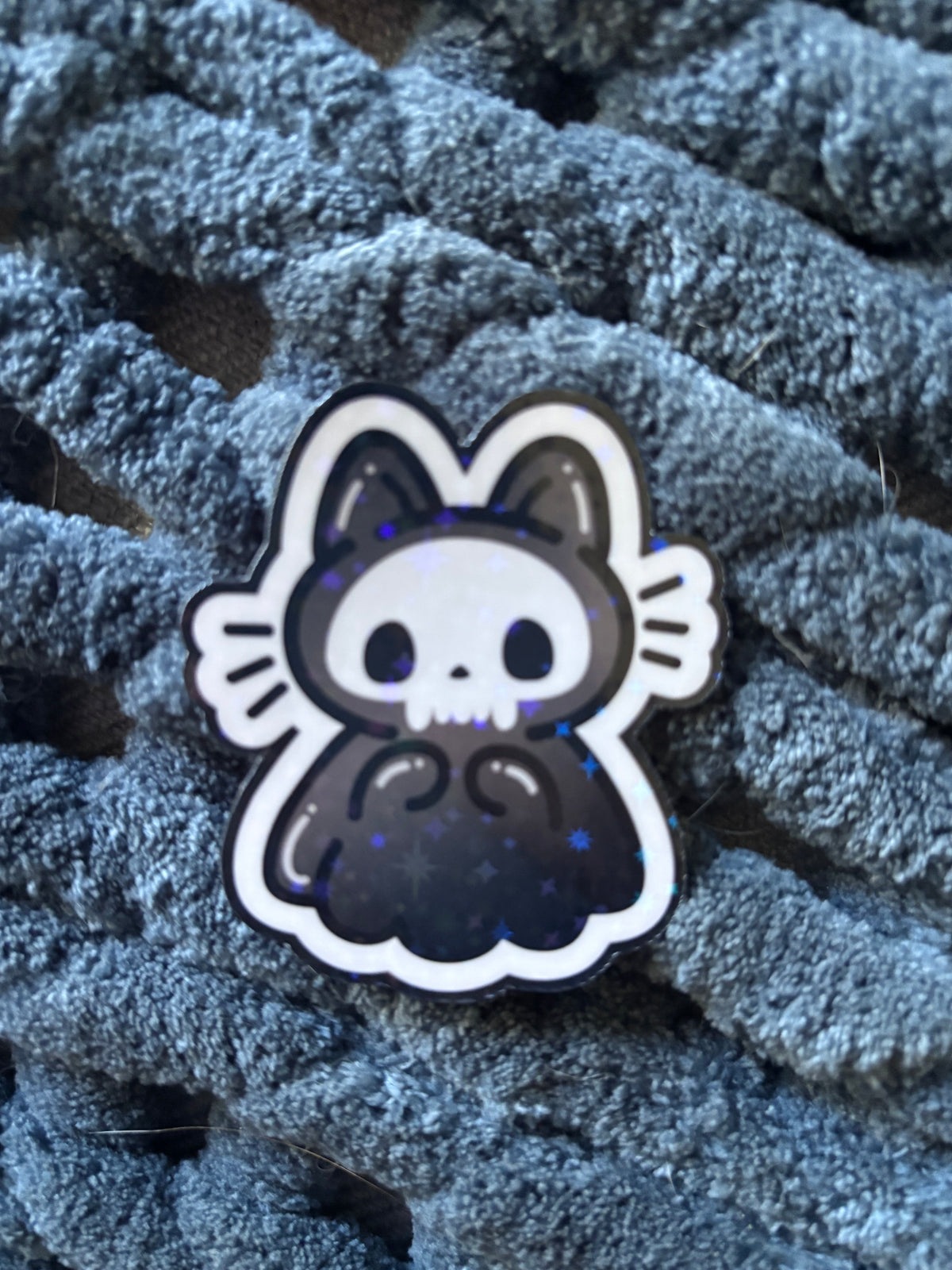 Spooky Cat Society Holographic Sticker 4-Pack | Cute Halloween Cat Stickers with Sparkle Star Overlay
