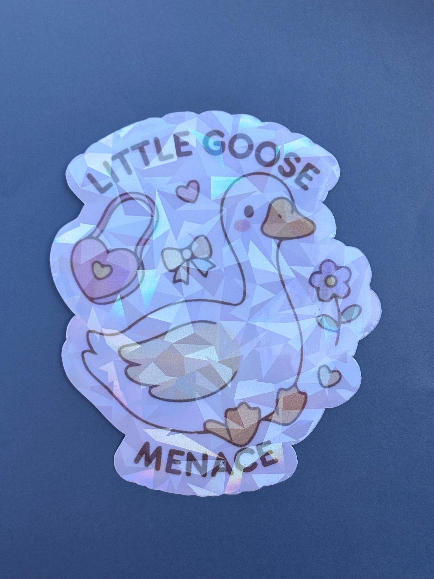 Little Goose Menace Holographic Sticker | Waterproof Vinyl Sticker | Silly Goose Collection | Cute Goose Sticker | certified, silly goose|