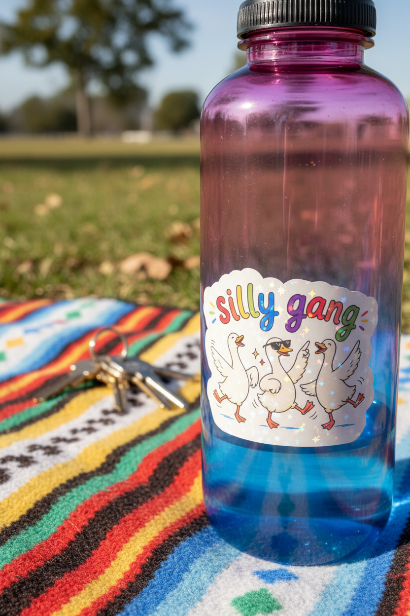 Holographic Silly Gang Goose Sticker | Waterproof Vinyl Sticker | Funny Goose Sticker | Silly Goose Collection | Cute Funny Animal Sticker | Water Bottle Laptop Sticker