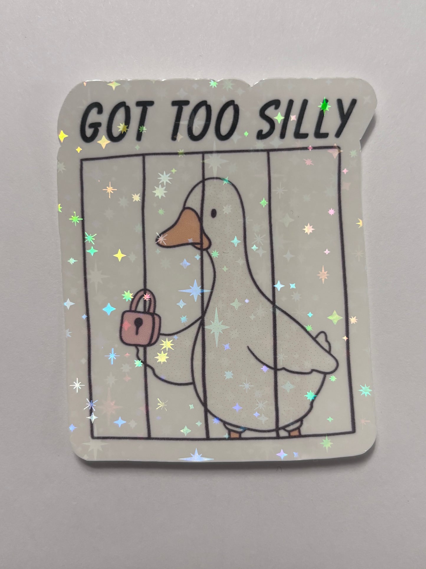 Funny Goose In Jail Decal, Certified Silly Goose Sticker,Cute Kawaii Animal Sticker, Humorous Water Bottle Laptop Sticker, Whimsical Gift Idea