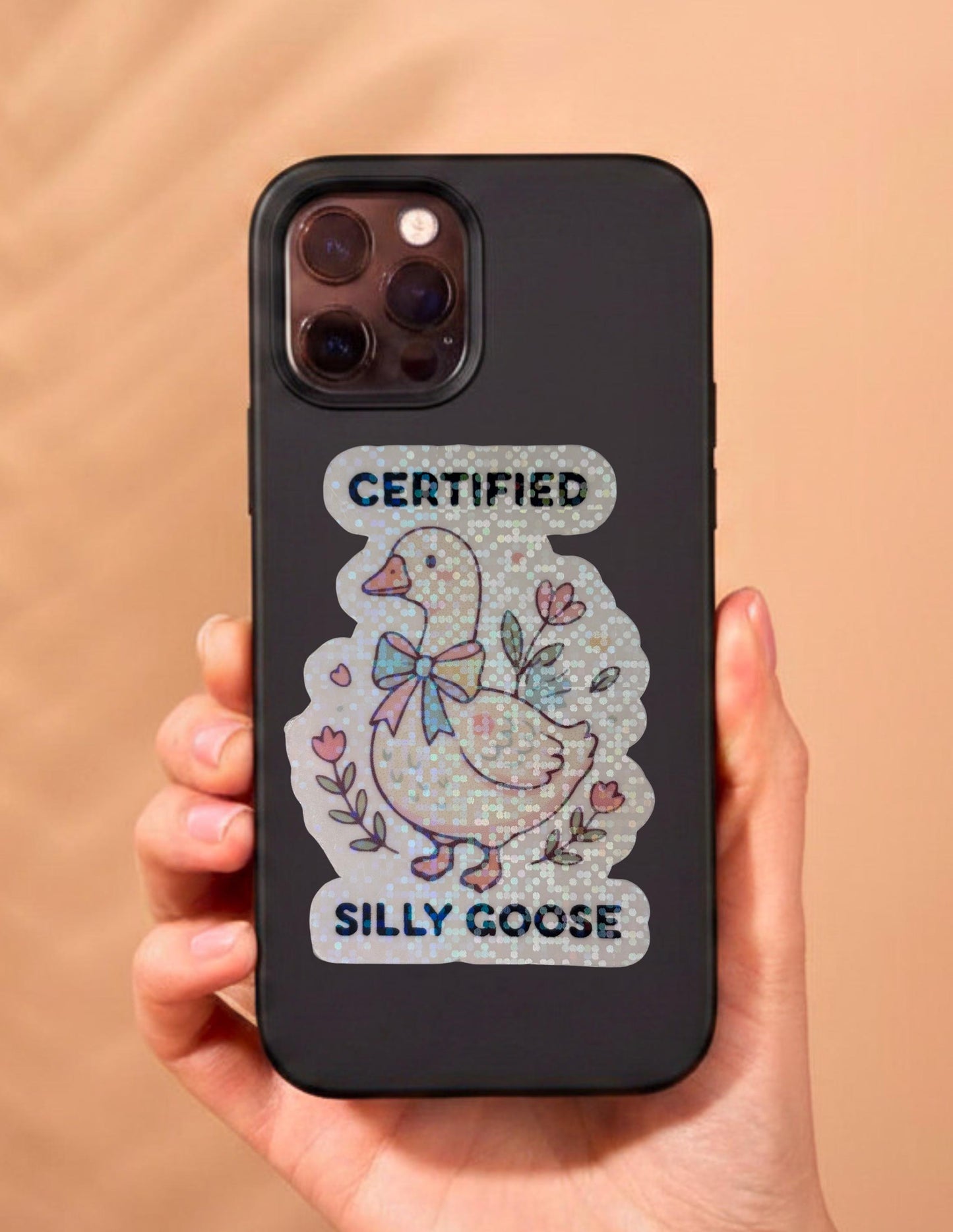 Certified Silly Goose Sticker, Cute Goose Sticker, Funny Animal Sticker, Kawaii Goose Decal, Laptop Water Bottle Sticker, Whimsical Gift for her