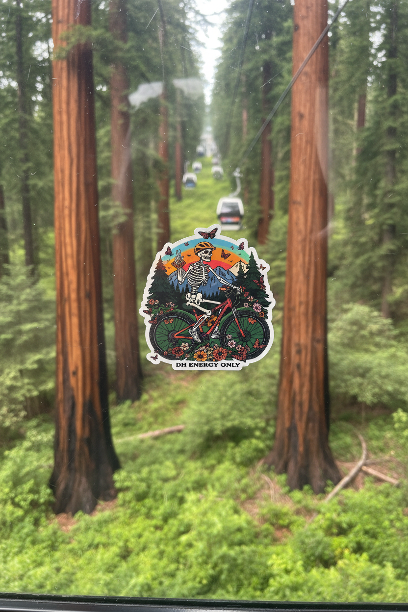 Skeleton Mountain Bike Sticker | Holographic Downhill MTB Decal