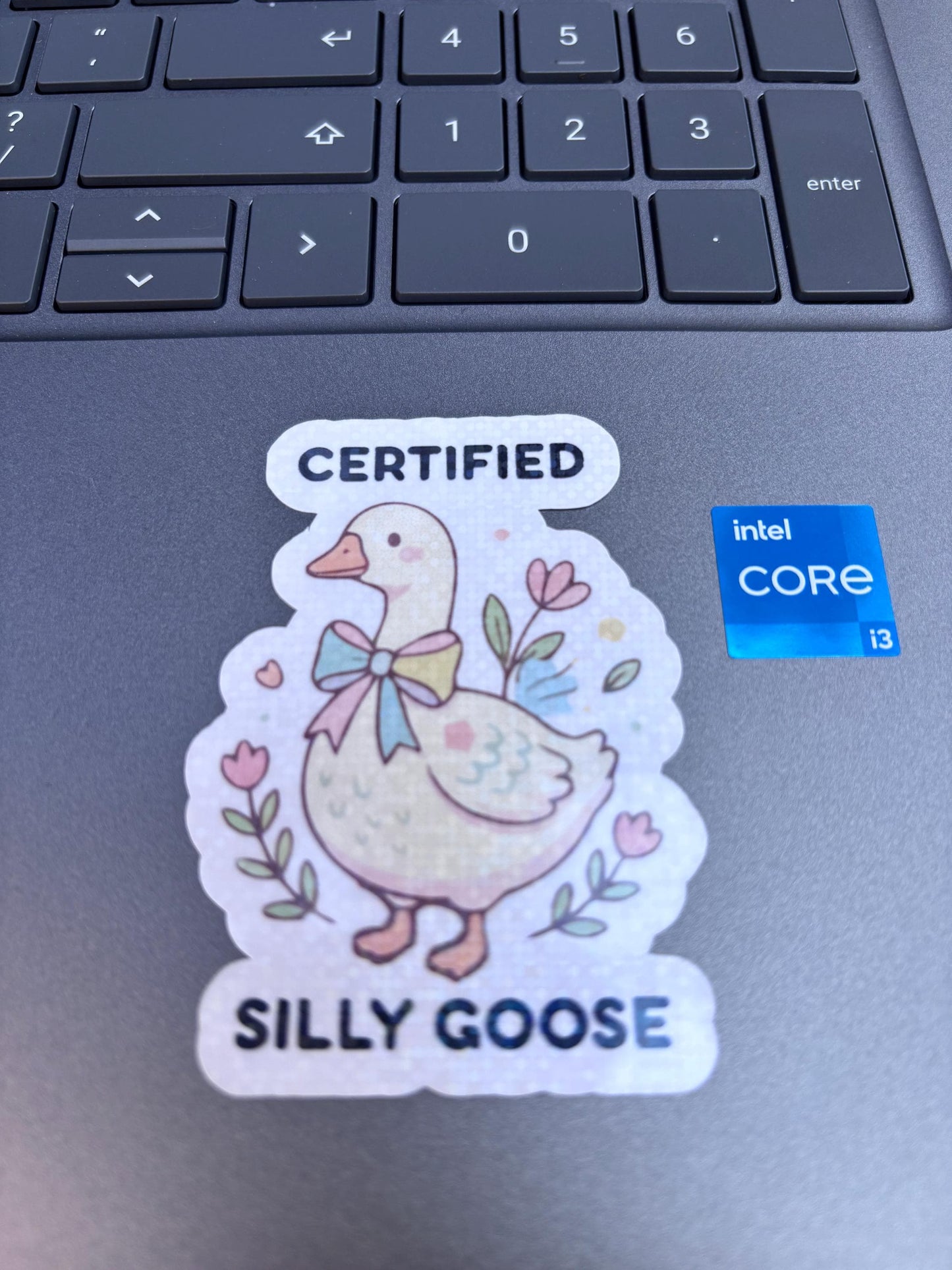 Certified Silly Goose Sticker, Cute Goose Sticker, Funny Animal Sticker, Kawaii Goose Decal, Laptop Water Bottle Sticker, Whimsical Gift for her