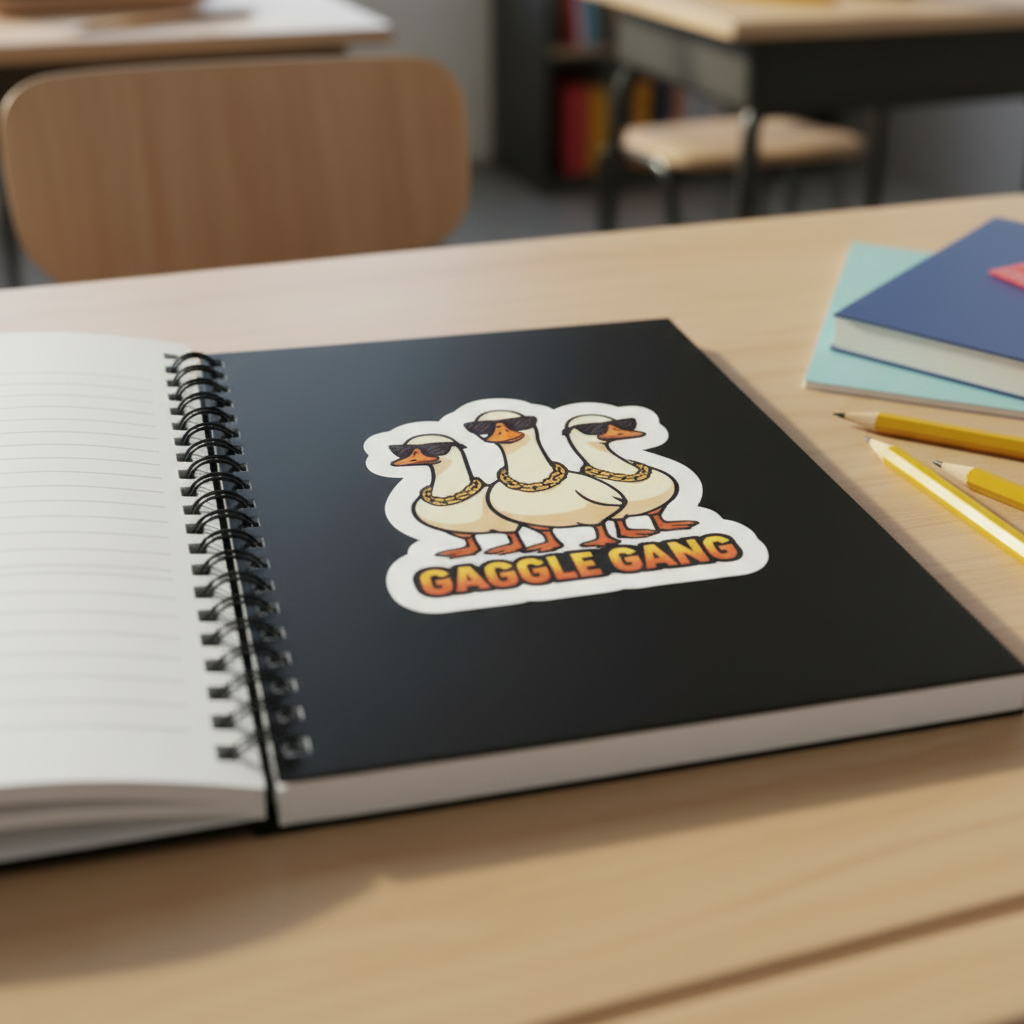 Gaggle Gang Holographic Sticker | Funny Goose Squad Vinyl Decal | Cool Geese with Sunglasses | Best Friend Gift | Laptop Sticker Water Bottle Decal Trendy Animal Sticker