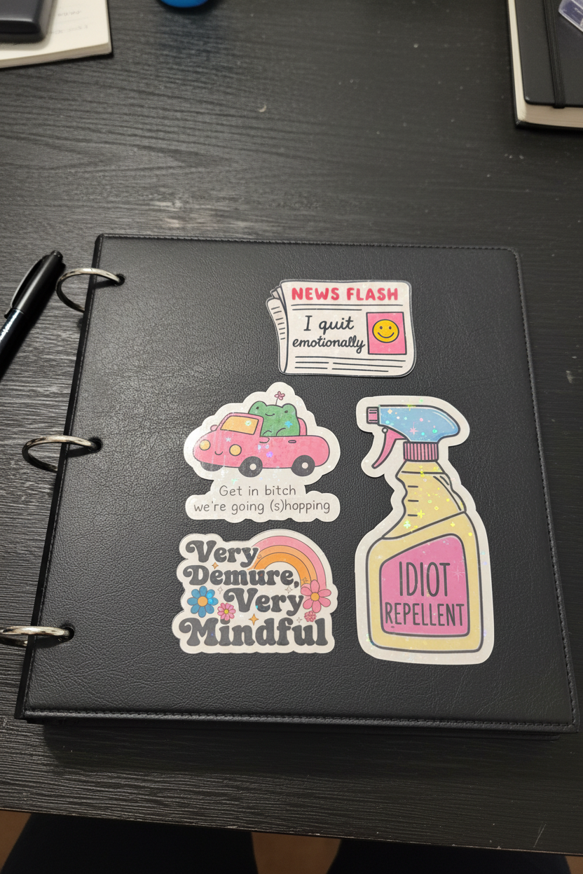 Unhinged Energy Sticker Pack | Sarcastic Vinyl Decal Set