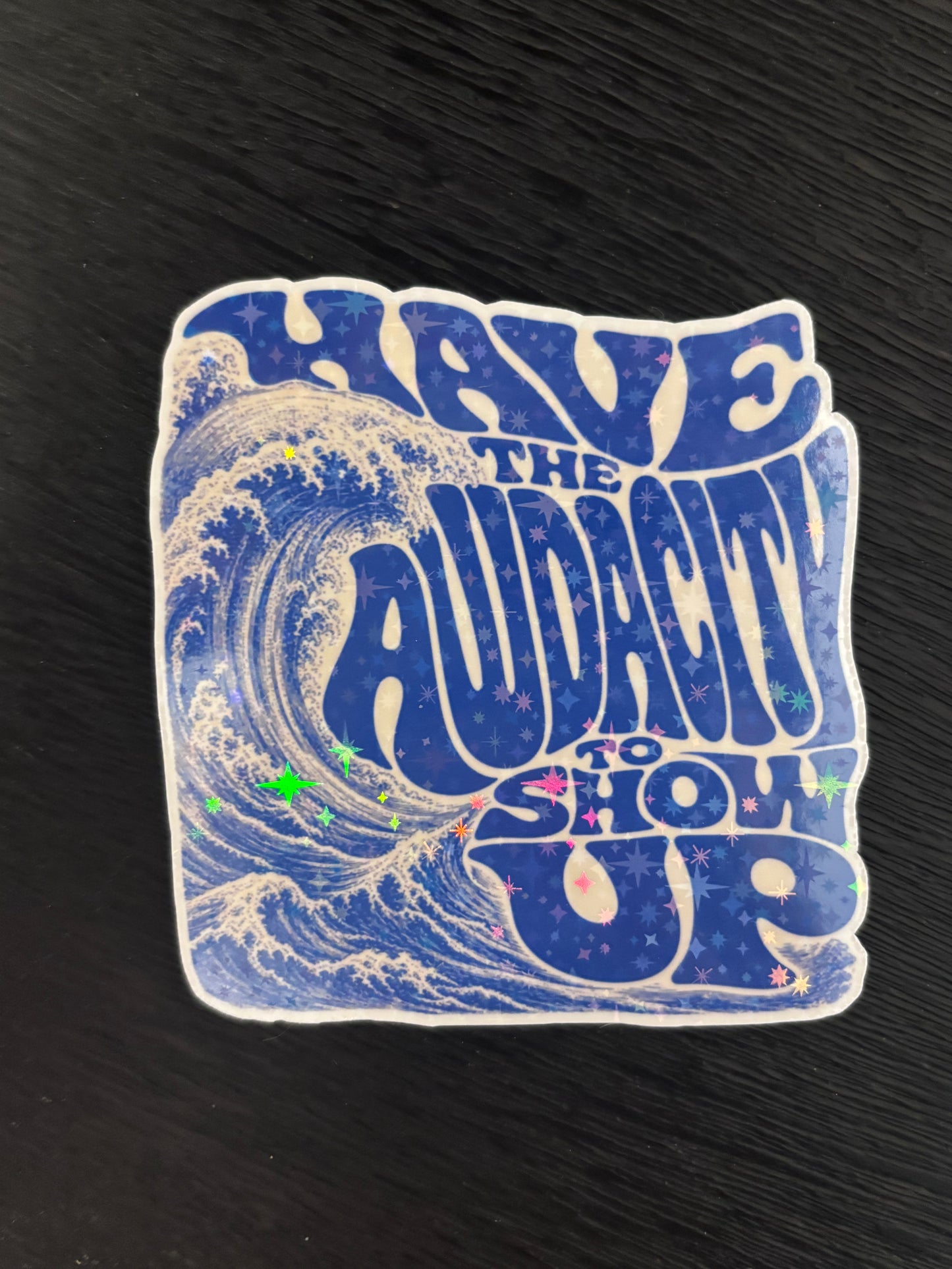 Bring the coast with you wherever you go with this holographic ocean-themed sticker 3-pack!