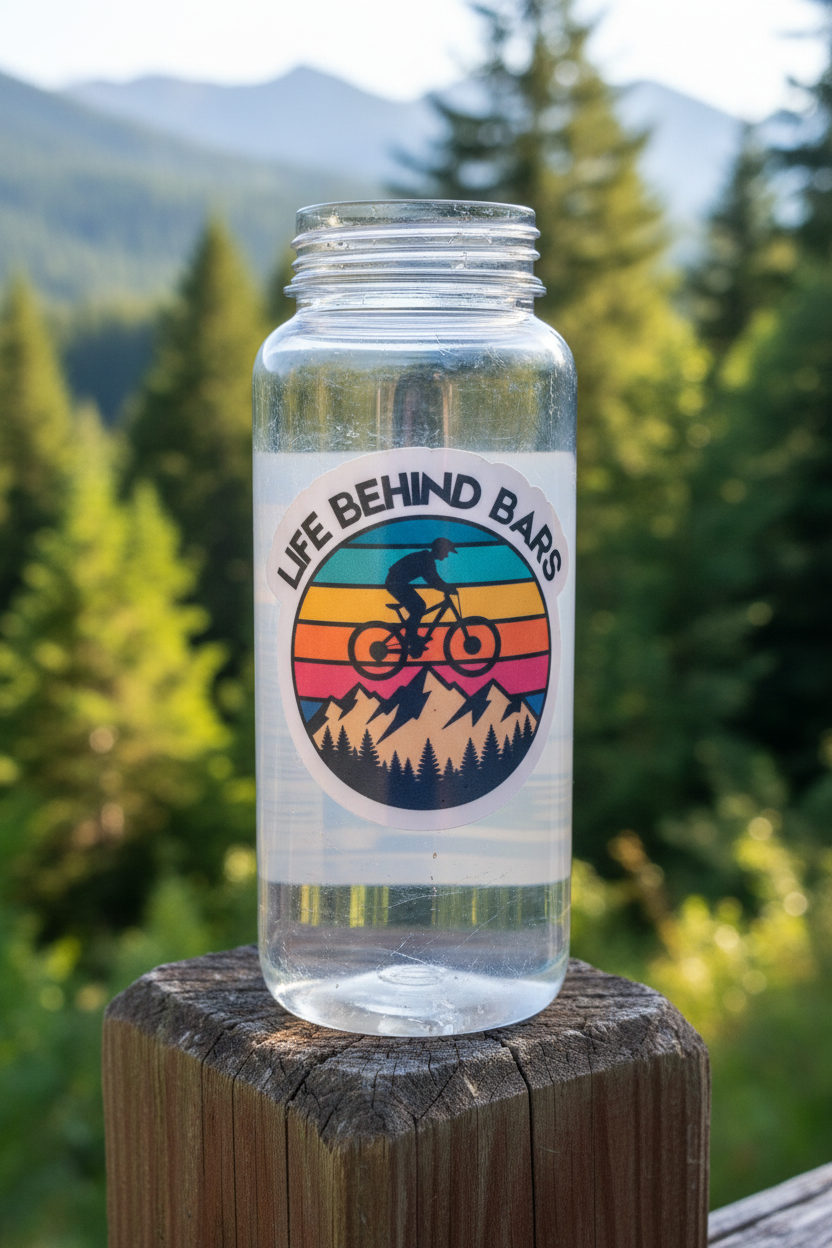 Life Behind Bars Diamond Holographic Sticker | Mountain Bike Vinyl Decal | Cycling Gift for Cyclists | MTB Biker Sticker | Outdoor Adventure Laptop Water Bottle Sticker