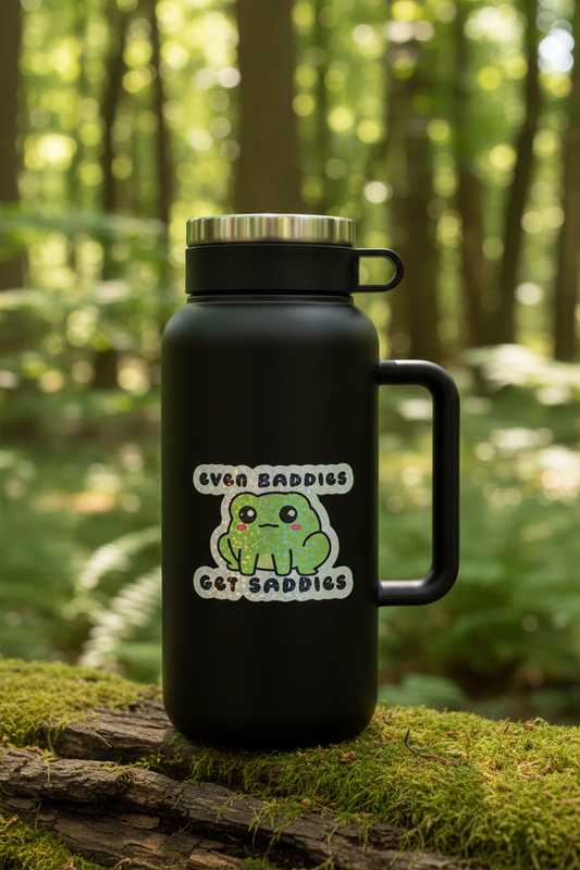 Funny Frog Sticker Sarcastic Meme Sticker Waterproof Vinyl Holographic Cute Frog Decal Trendy TikTok Sticker Laptop Water Bottle Sticker.
