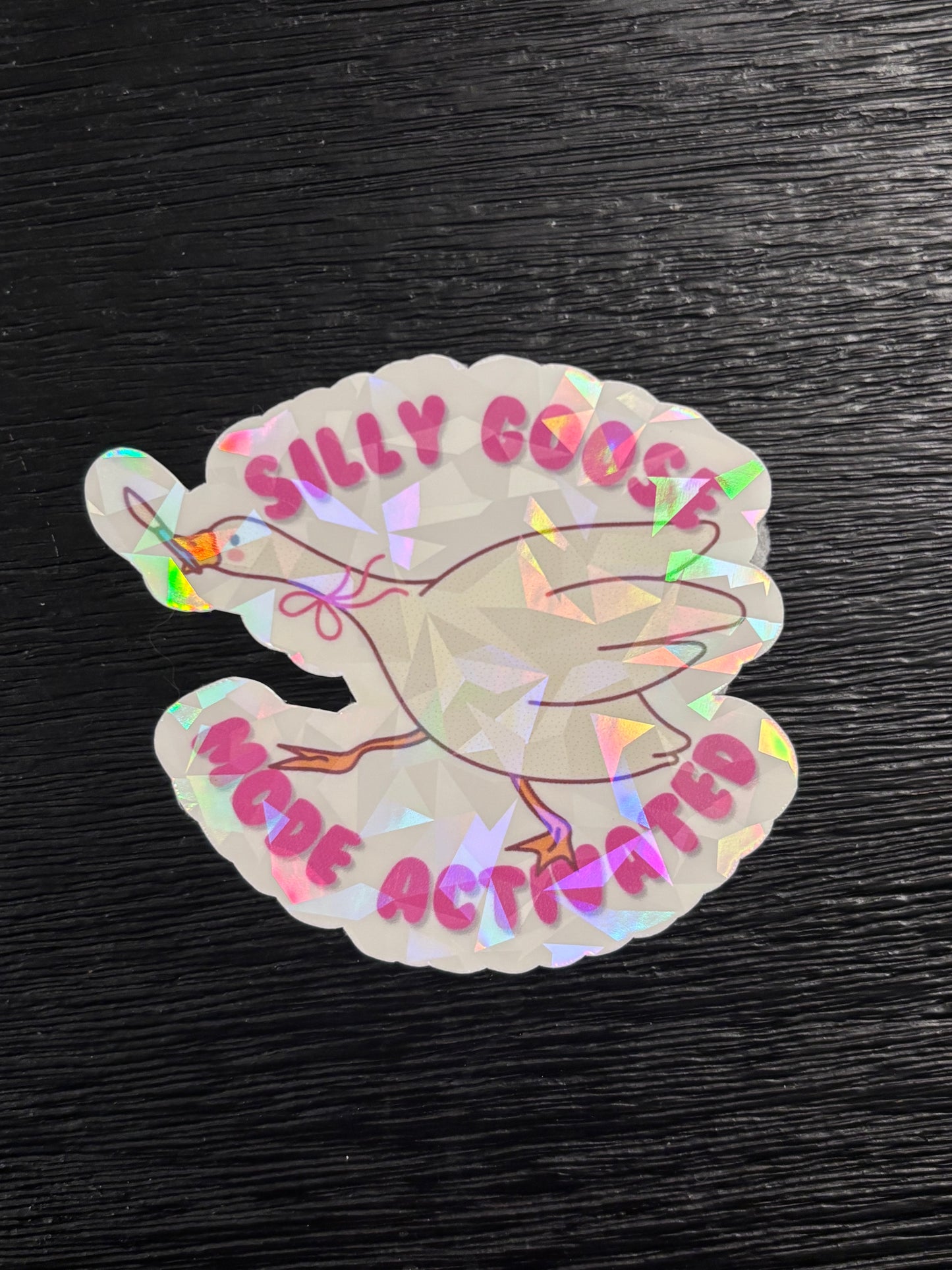 Silly Goose Holographic Sticker Pack | 6-Pack | Funny Goose Stickers | Kawaii Holographic Vinyl | Water Bottle Laptop Stickers