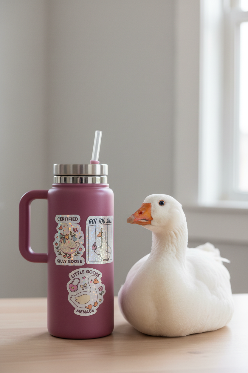 Silly Goose Holographic Sticker 3-Pack