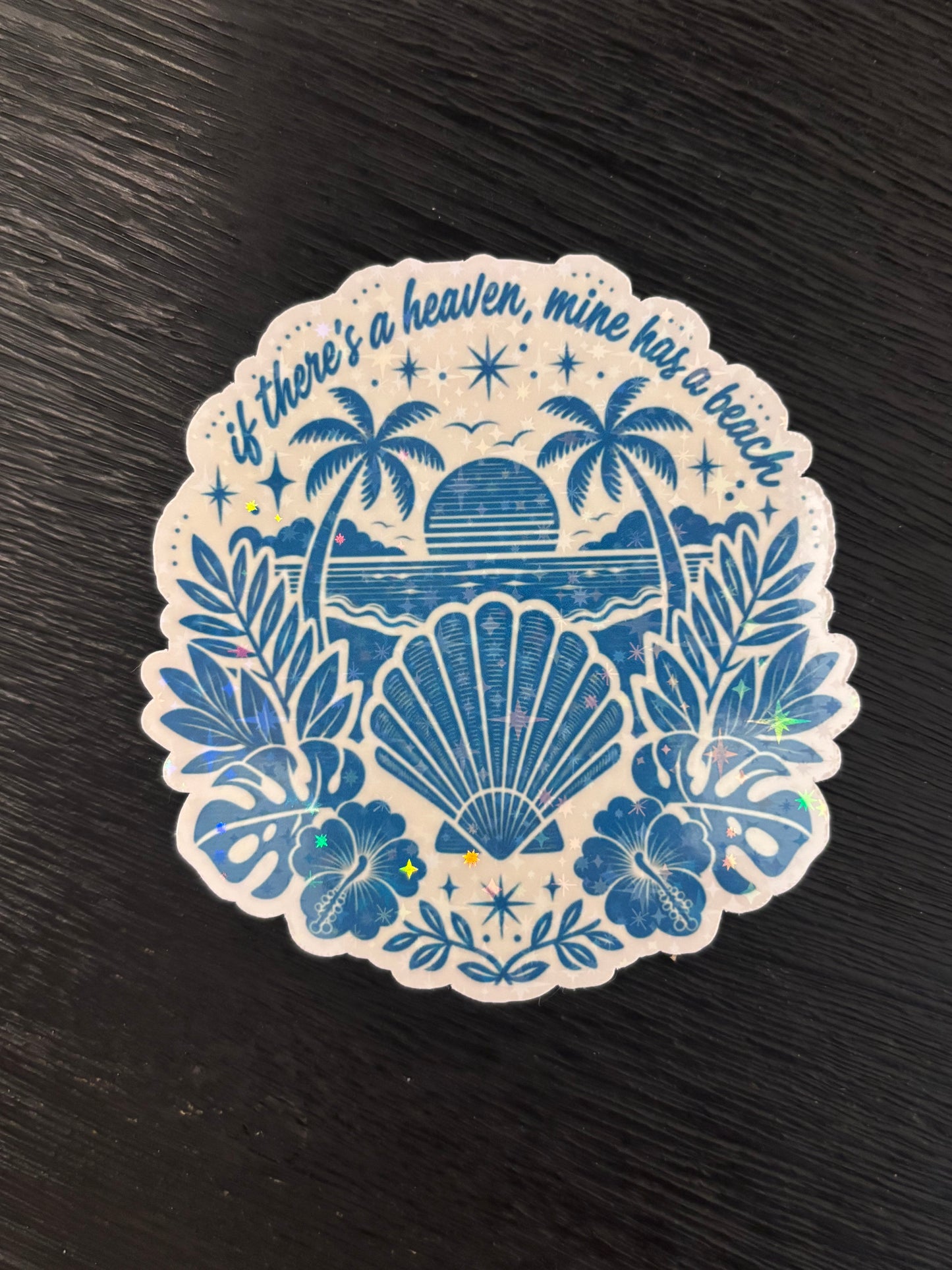Bring the coast with you wherever you go with this holographic ocean-themed sticker 3-pack!