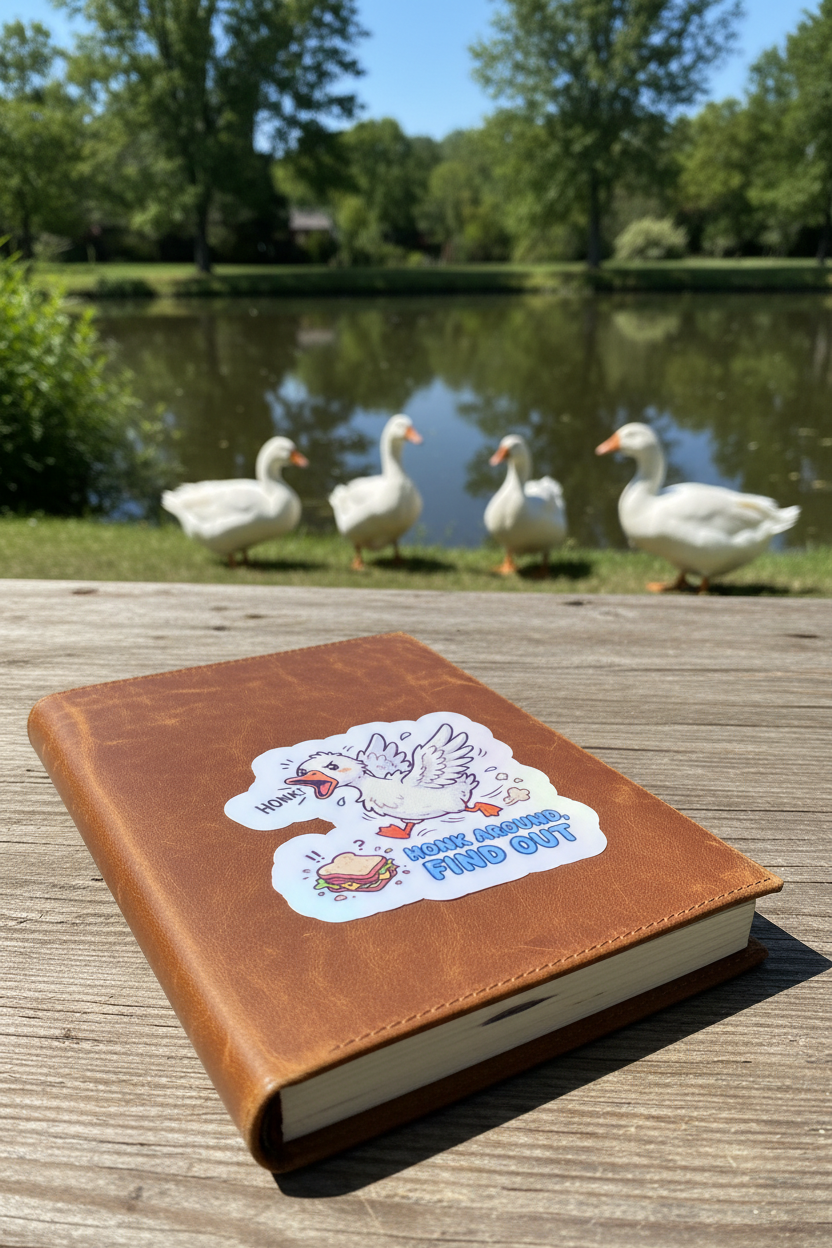Honk Around Find Out Duck Sticker | Rainbow, Holographic|Funny Waterproof Vinyl Sticker | Cute Duck Decal | Laptop Water Bottle Sticker | Kawaii Duck Sticker | Handmade in USA
