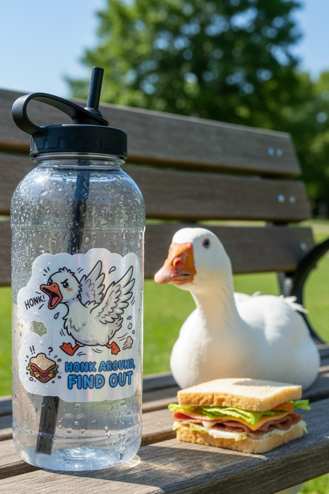 Honk Around Find Out Duck Sticker | Rainbow, Holographic|Funny Waterproof Vinyl Sticker | Cute Duck Decal | Laptop Water Bottle Sticker | Kawaii Duck Sticker | Handmade in USA