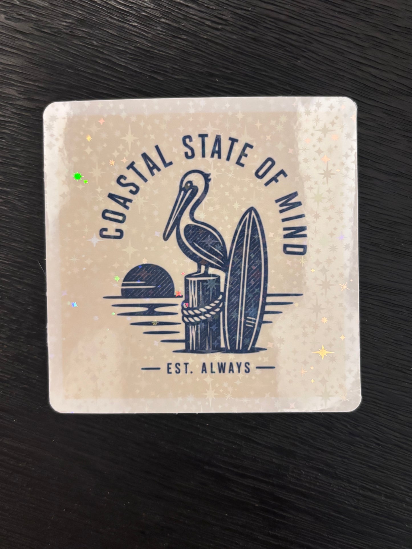 Bring the coast with you wherever you go with this holographic ocean-themed sticker 3-pack!