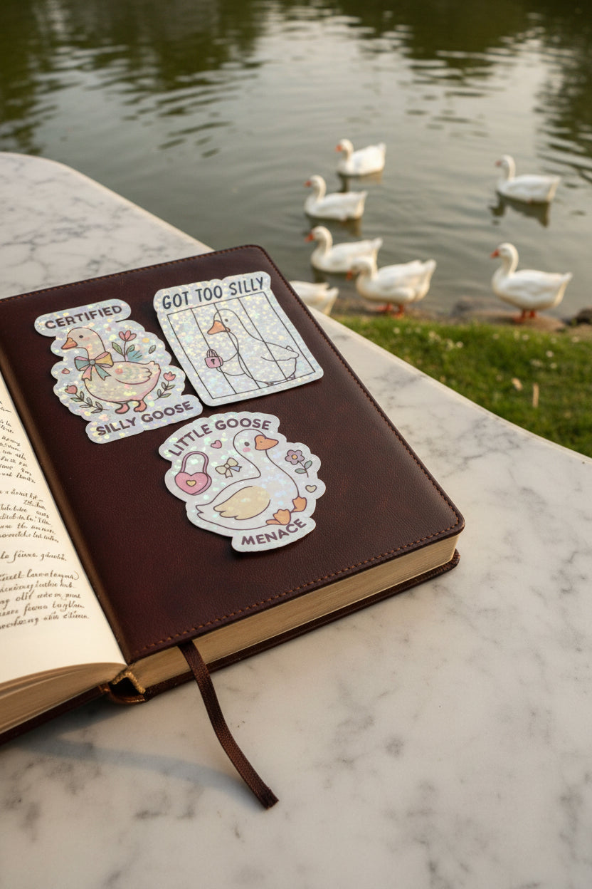 Silly Goose Holographic Sticker 3-Pack