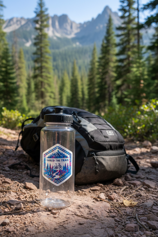 Shred The Trail Mountain Bike Sticker | Holographic Tie-Dye MTB Sticker | Waterproof Laptop Water Bottle Sticker | Trail Blazer Gift | Inspire Verse Stickers