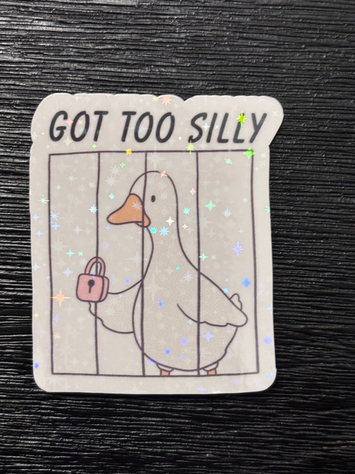 Funny Goose In Jail Decal, Certified Silly Goose Sticker,Cute Kawaii Animal Sticker, Humorous Water Bottle Laptop Sticker, Whimsical Gift Idea