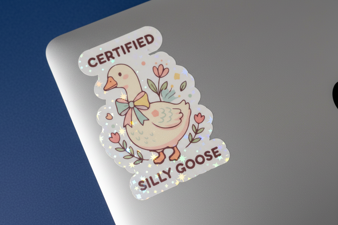 Silly Goose Holographic Sticker 3-Pack