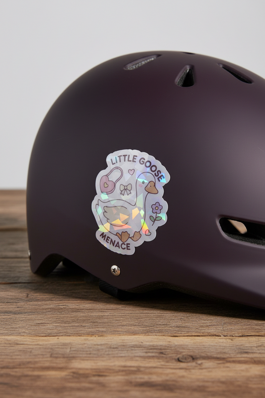 Little Goose Menace Holographic Sticker | Waterproof Vinyl Sticker | Silly Goose Collection | Cute Goose Sticker | certified, silly goose|
