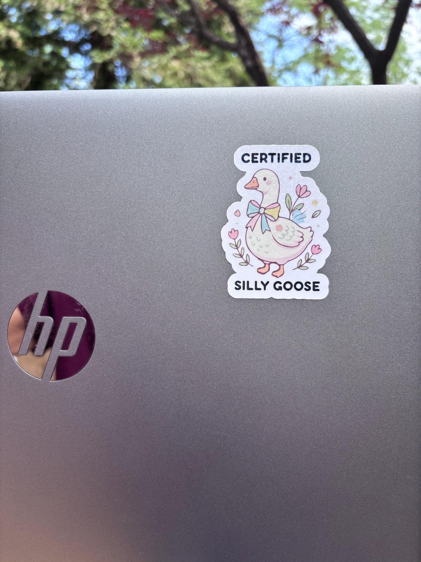 Certified Silly Goose Sticker, Cute Goose Sticker, Funny Animal Sticker, Kawaii Goose Decal, Laptop Water Bottle Sticker, Whimsical Gift for her